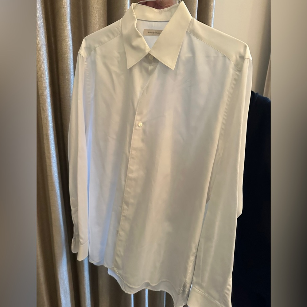 Ermenegildo Zegna white mens button up size XL. Great condition